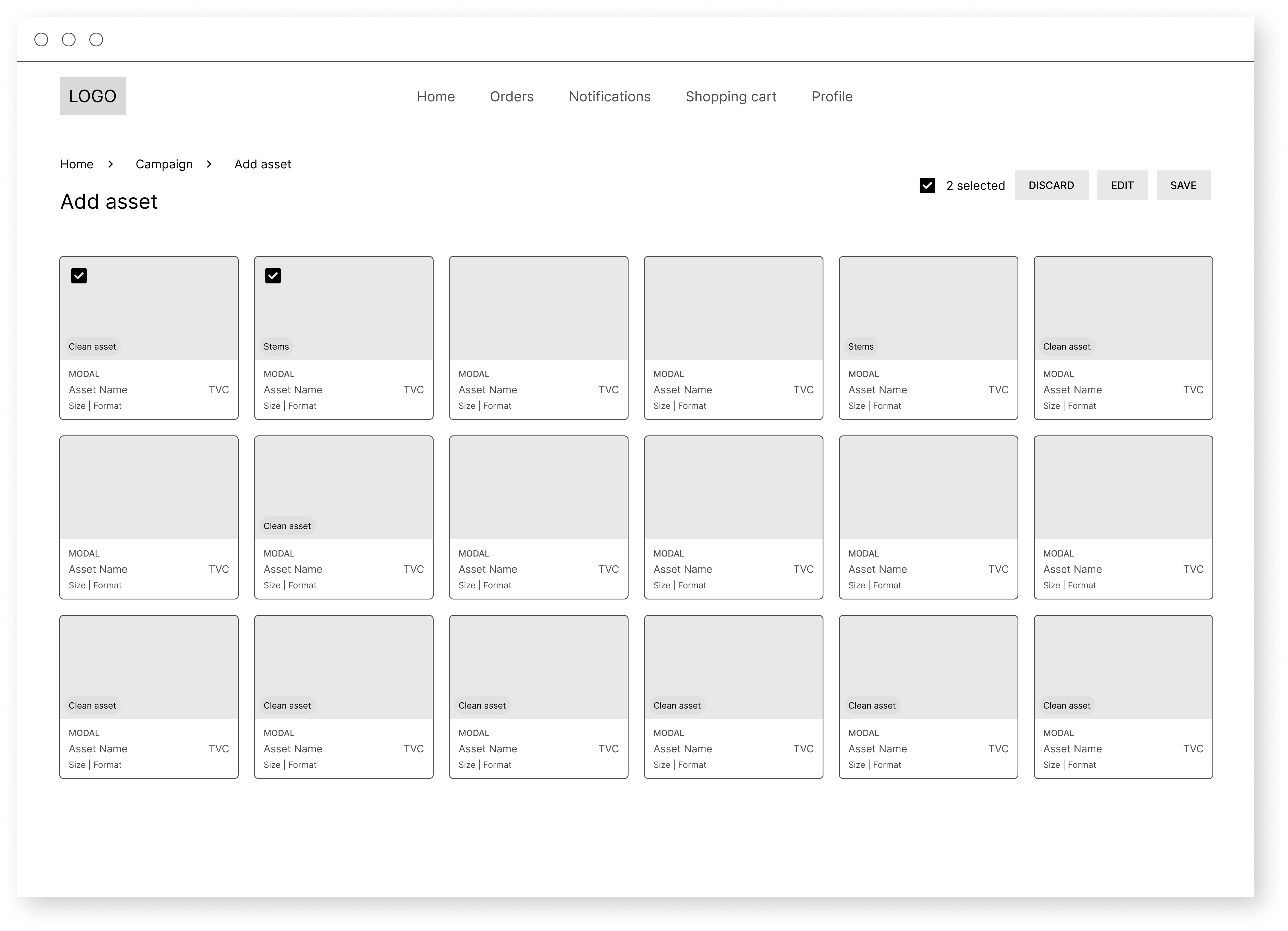 Upload assets